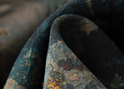 Ink-dyed landscape｜Xiangyunsha Silk Scarf Mulberry Silk Double Sided Silk