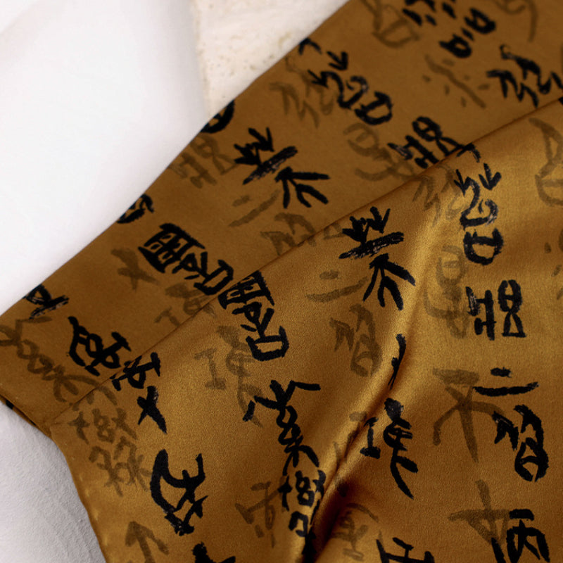 Chinese Calligraphy Classical Long Silk Scarf Mulberry Silk