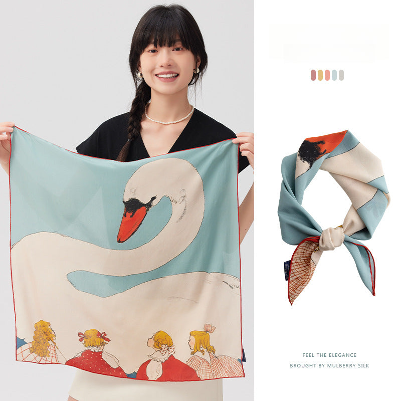 Fairy Tale Town｜ Silk Square Scarf Neckscarf Bandana