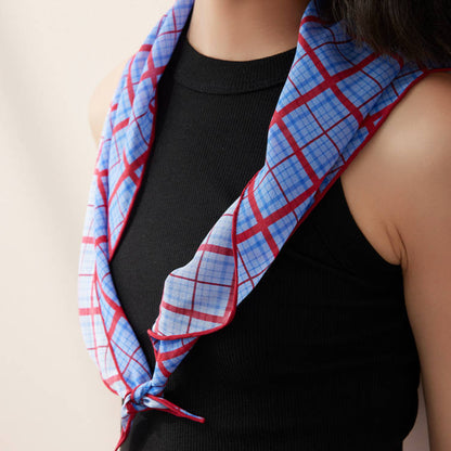 Red plaid 丨 12 momme silk diamond scarf