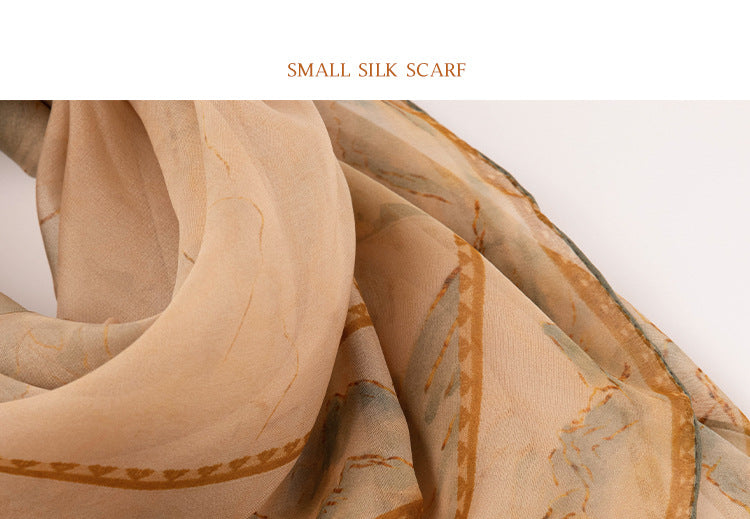 Between Mountains and Rivers | Square Silk Scarf for Women