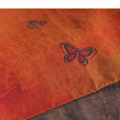 Autumn Butterfly Chinese Aesthetics | 100% Mulberry Silk Scarf